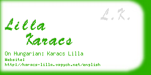 lilla karacs business card